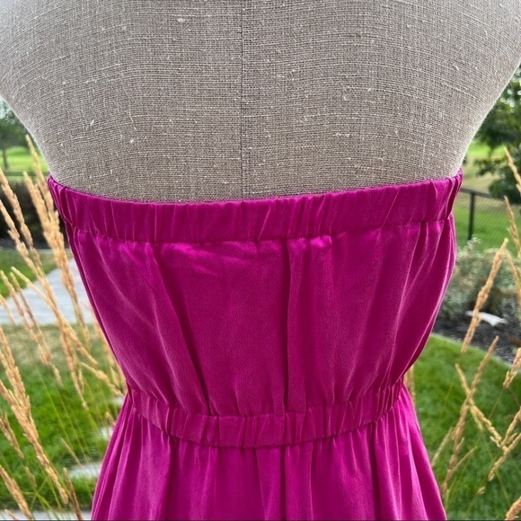 Cynthia Vincent Silk Strapless Ruffle Mini Dress Size 6 - Picture 8 of 15